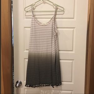 Umgee ombré stripe tan olive tunic tank - size XL